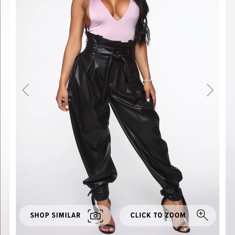 Faux leather jogger pant